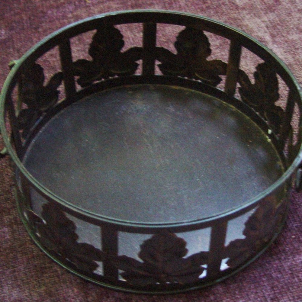 Metal Basket Copper Finish Maple Leaf